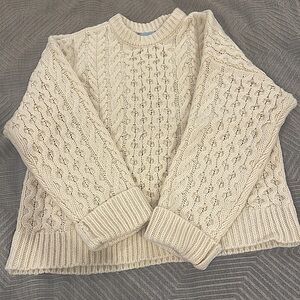 Hill House white cable knit chunky sweater - large